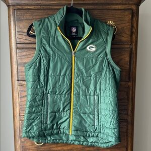 Women’s NFL Green Bay Packers Vest with Yellow Zipper